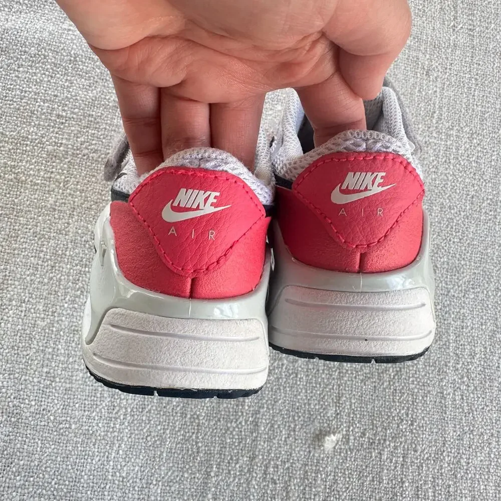 Nike Air Max SYSTM White & Fierce Pink Sneakers GUC Toddler 12